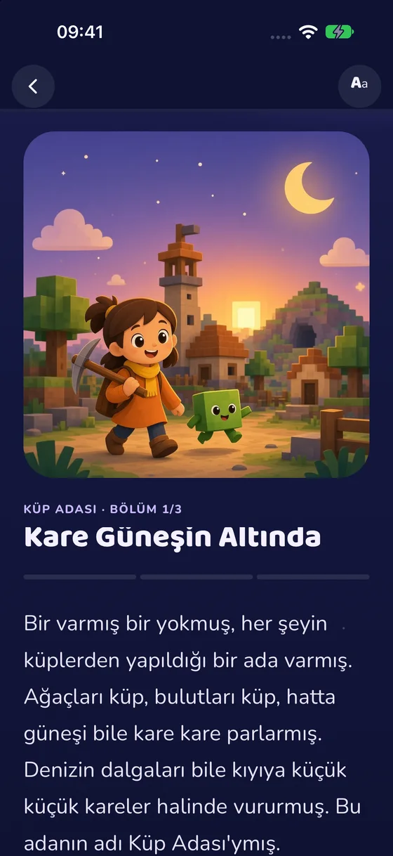 Kiddo Masal birlikte okuma ekranı